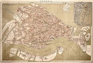 Italy Jigsaw Puzzle Collection: Map of Venice 1898