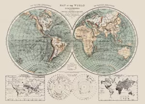World Framed Print Collection: Map of the world 1869