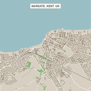 Street art Canvas Print Collection: Margate Kent UK City Street Map