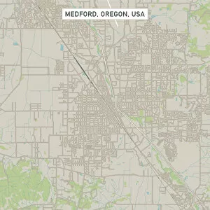 Geological Map Photo Mug Collection: Medford Oregon US City Street Map