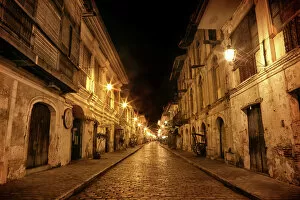Spain Premium Framed Print Collection: Midnight at Calle Crisologo, Vigan City