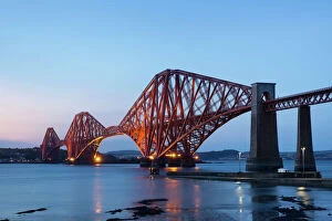 Forth Bridge Metal Print Collection: The Mighty Forth Rail Bridge at dusk