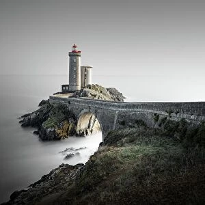 Evening Atmosphere Collection: Minimalist long exposure at sunset at Phare de Petit Minou lighthouse on the coast of Brittany