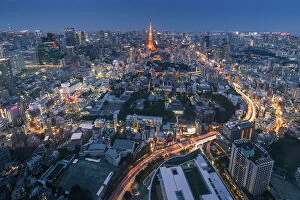 Tokyo Tower Mouse Mat Collection: Night view of Tokyo