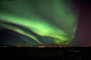 Aurora Borealis Photo Mug Collection: Northern lights in Reykjavik, Iceland