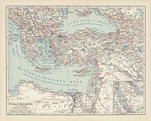 Maps Jigsaw Puzzle Collection: Ottoman Empire, lithograph, published in 1878