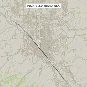 Related Images Metal Print Collection: Pocatello Idaho US City Street Map