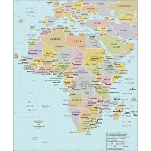Popular Maps Framed Print Collection: Political Map of Africa