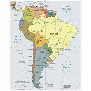 Politics Collection: Political map of South America