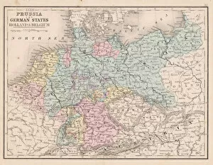 Maps Collection: Prussia and german states map 1867