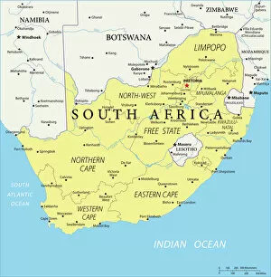 Related Images Poster Print Collection: Reference Map of Map of South Africa