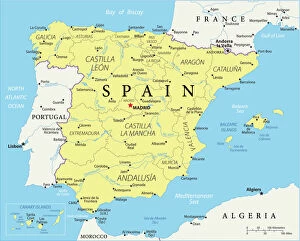 Posters Mouse Mat Collection: Reference Map of Spain