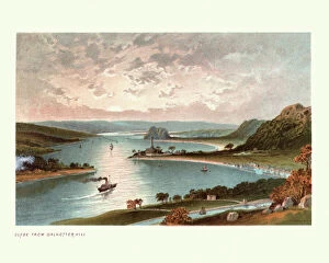 Victorian fashion trends Metal Print Collection: The River Clyde from Dalnotter Hill, Scotland, 19th Century