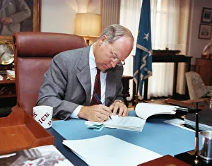 Dick Cheney Signing Documents Print, Washington DC 1996