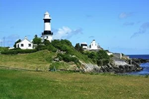Navigating Collection: Shrove Lighthouse, Greencastle, Co Donegal, Ireland; View of beach and lighthouse