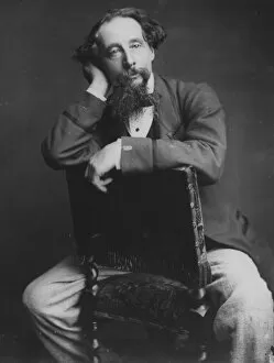 Charles Dickens Photographic Print Collection: Sitting Dickens