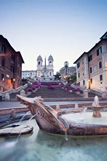 Illuminated Collection: Spanish steps, famous square in Rome, Italy