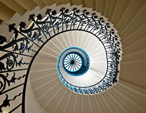 Related Images Metal Print Collection: Spiral staircase at Queens House, Greenwich, London
