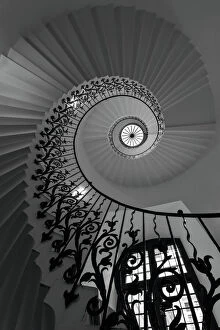 England Canvas Print Collection: Spiral staircase; Tulip staircase, Queens House, Greenwich