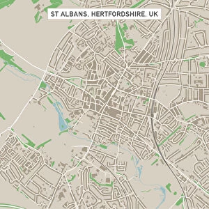 Vector illustrations Mouse Mat Collection: St Albans Hertfordshire UK City Street Map