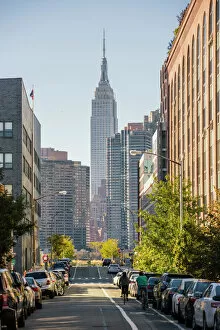 Empire State Building Collection: Streets of Queens with Manhattan skyline, New York