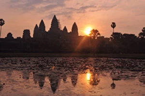 Religious Architecture Mouse Mat Collection: Sunrise at Ankor Wat