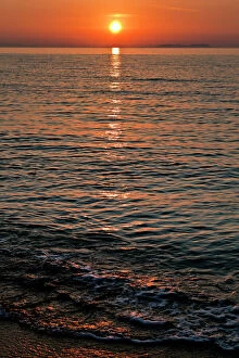 North Collection: Sunset at Almyros Beach, near Acharavi, north coast, Corfu Island, Ionian Islands, Greece