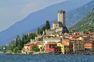 Lake Garda Fine Art Print Collection: Townscape with Lake Garda, Malcesine, Verona province, Veneto, Italy