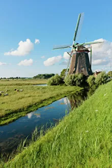 Sheep Mouse Mat Collection: Traditional Dutch windmill near Msland, Holland, Netherlands