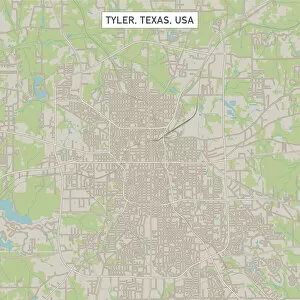 USA Maps Canvas Print Collection: Tyler Texas US City Street Map