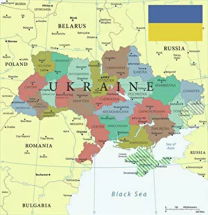 Related Images Metal Print Collection: Ukraine Reference Map