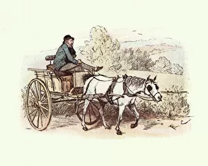 Victorian fashion trends Premium Framed Print Collection: Victorian man driving a horse and cart