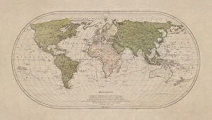 Globe Navigational Equipment Collection: World map by Mathieu Albert Lotter, Augsburg, 1778