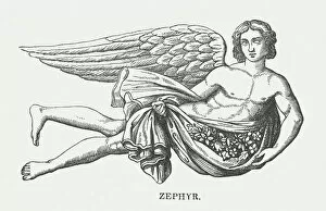 Ancient civilizations Photo Mug Collection: Zephyr, Greek god of the west wind, published 1878