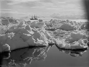 Antarctic Expedition Canvas Print Collection: Beautiful broken ice, reflections and Terra Nova. January 7th 1911