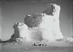British Antarctic Expedition 1910-13 (Terra Nova) Fine Art Print Collection: The Castle Berg, with dog sledge. September 17th 1911