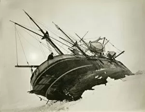 Antarctic Expedition Canvas Print Collection: Endurance caught in a pressure crack, October, 1915