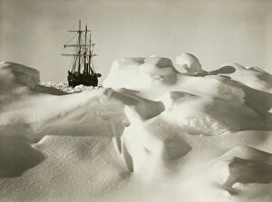 Antarctic Expedition Fine Art Print Collection: Endurance in the pack ice much resembling a billowy sea