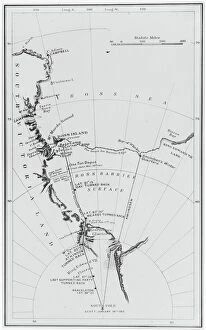 Antarctic Expedition Photo Mug Collection: Map of Scotts and Amundsens route to the South Pole
