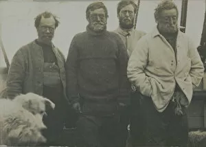 British Antarctic Expedition 1907-09 (Nimrod) Poster Print Collection: Wild, Shackleton, Marshall and Adams on board ship