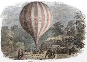 Vauxhall Photo Mug Collection: Balloon ascent at Vauxhall Gardens 1849 History of London - Vauxhall / Lambeth