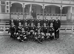 Cardiff Collection: England versus Wales in Rugby match at Cardiff. The Welsh team. Back row left to right