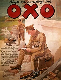 Soldiers in World War I Metal Print Collection: Poster advertising OXO from World War I (litho) by Frank Dadd (1851-1929)- Soldier