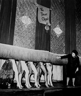 Chorus Collection: Windmill Theatre Owner Miss Sheila Van Dam watches as the curtain comes down over