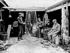 Crustaceans Mouse Mat Collection: The Active pilchard cellar, Newquay, Cornwall. Around 1900