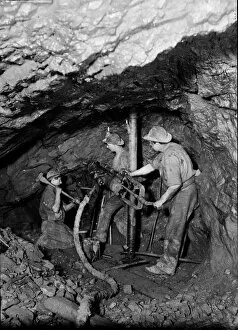 Drill Photographic Print Collection: Driving an end at East Pool Mine, Illogan, Cornwall. 1893