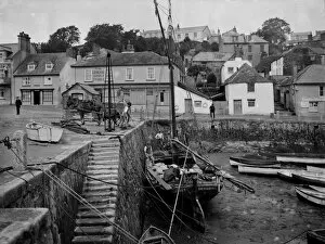 St John Glass Place Mat Collection: The harbour, St Mawes, Cornwall. 3rd June 1912