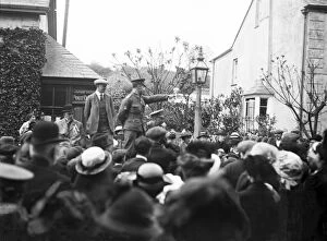 Soldiers in World War I Canvas Print Collection: Lance Corporal Rendle VC speaking at Grampound, Cornwall. 18th May 1915