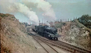 Signal Collection: Steam train outside Newquay station, Cornwall. Around 1925