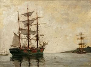 Boats Collection: Timber Barque off Pendennis, Henry Scott Tuke (1858-1929)